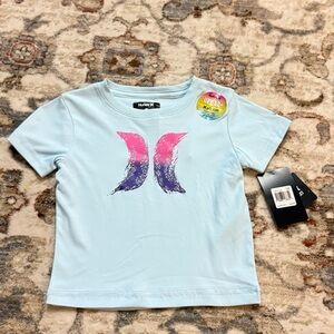 Hurley Kids Blue and Pink Logo T-Shirt